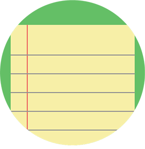 An image of a blank piece of paper with lines for note taking.