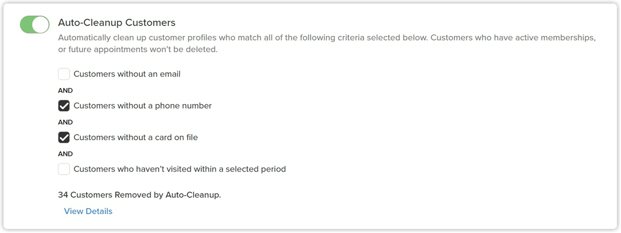 Auto-Cleanup Customers