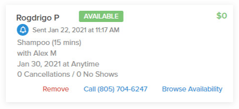 Waitlist Notification Time and Date