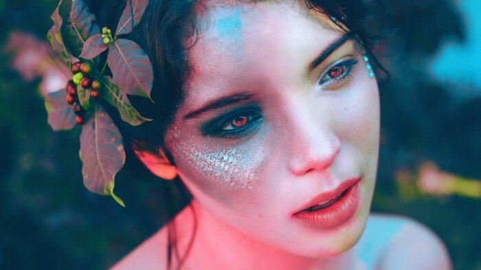 Special effects mermaid makeup close-up