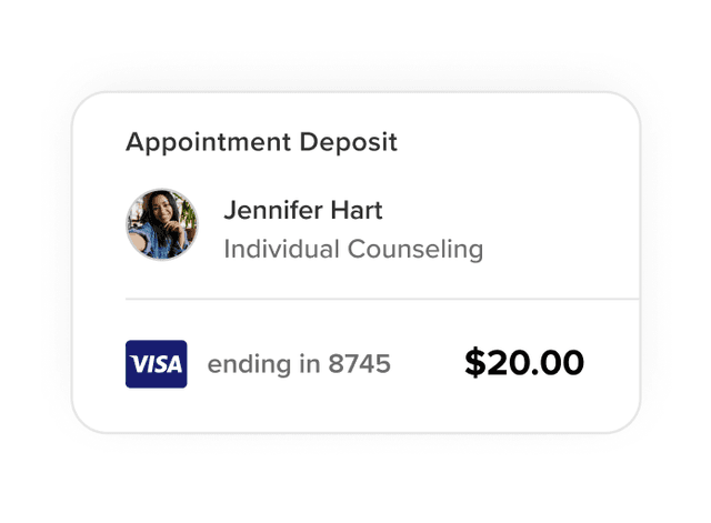 Reduce no-shows & secure payment for every session