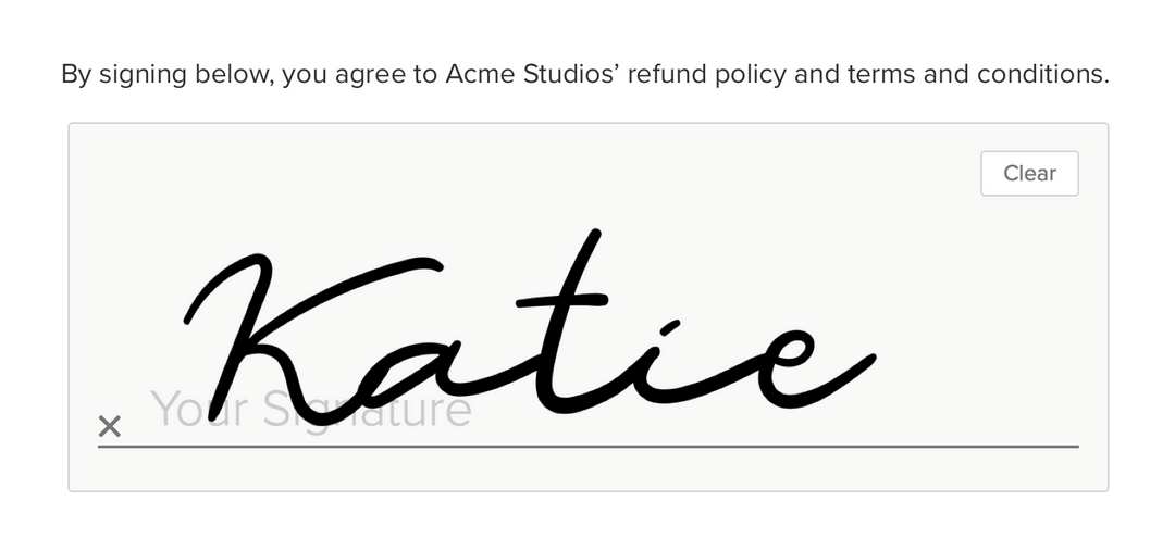 An image of customer signature within Vagaro's salon, spa and fitness software.