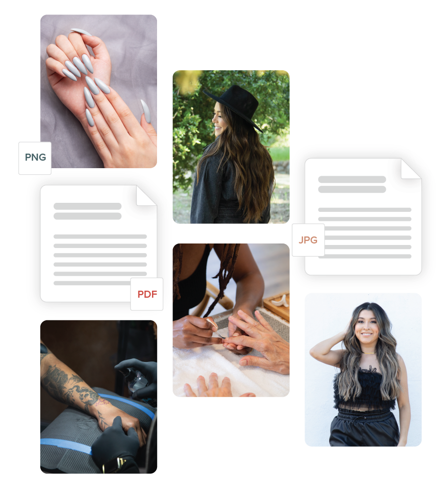 An image of customer photos uploaded on the portfolio feature within Vagaro's salon, spa and fitness software.