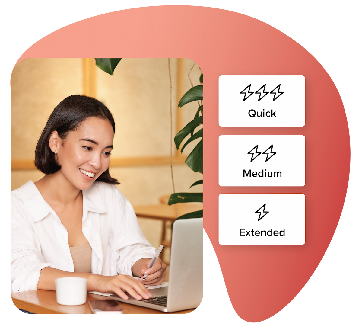 A customer on a laptop apply for flexible funding with Vagaro Capital with customer popups.
