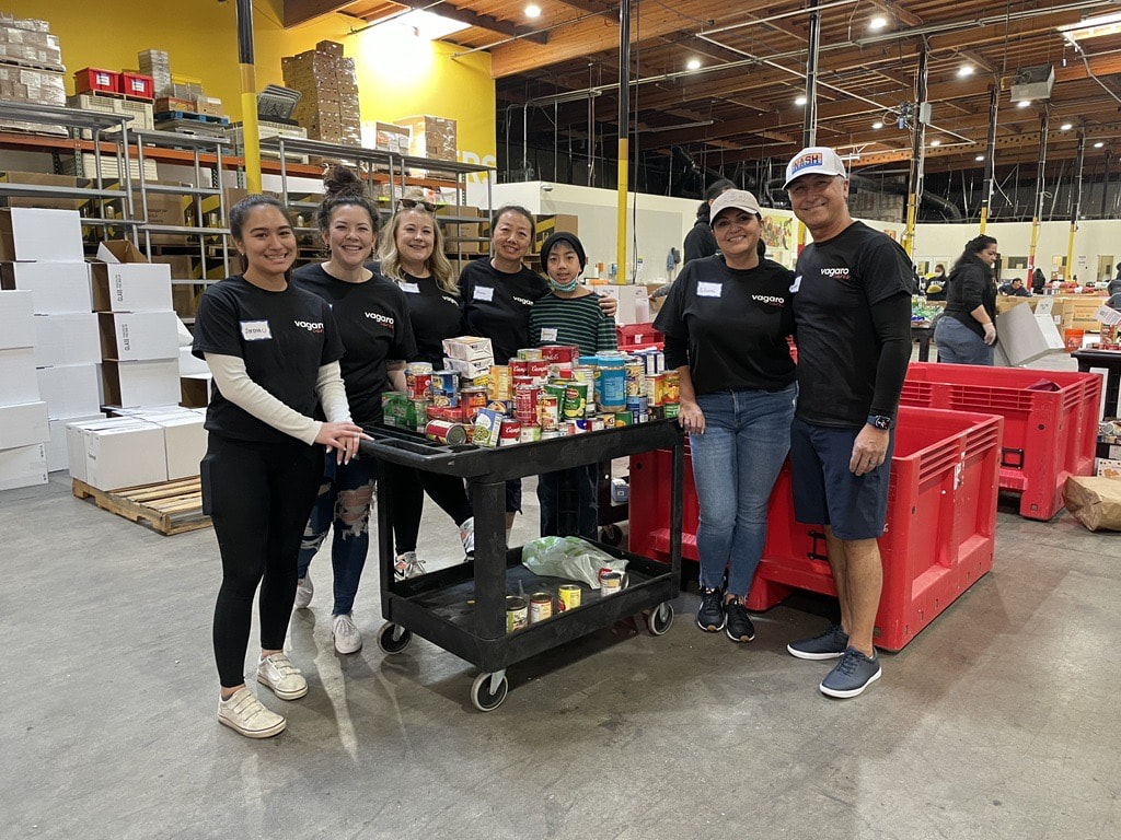 The Vagaro team volunteering at Alameda County Food Bank as part of Vagaro Cares.