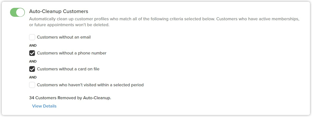 Auto-Cleanup Customers