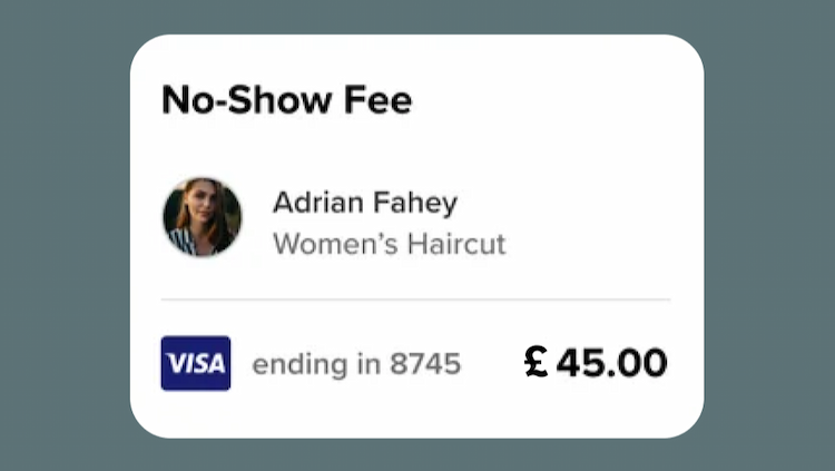 A customer being charged a no-show fee on the Vagaro fitness software