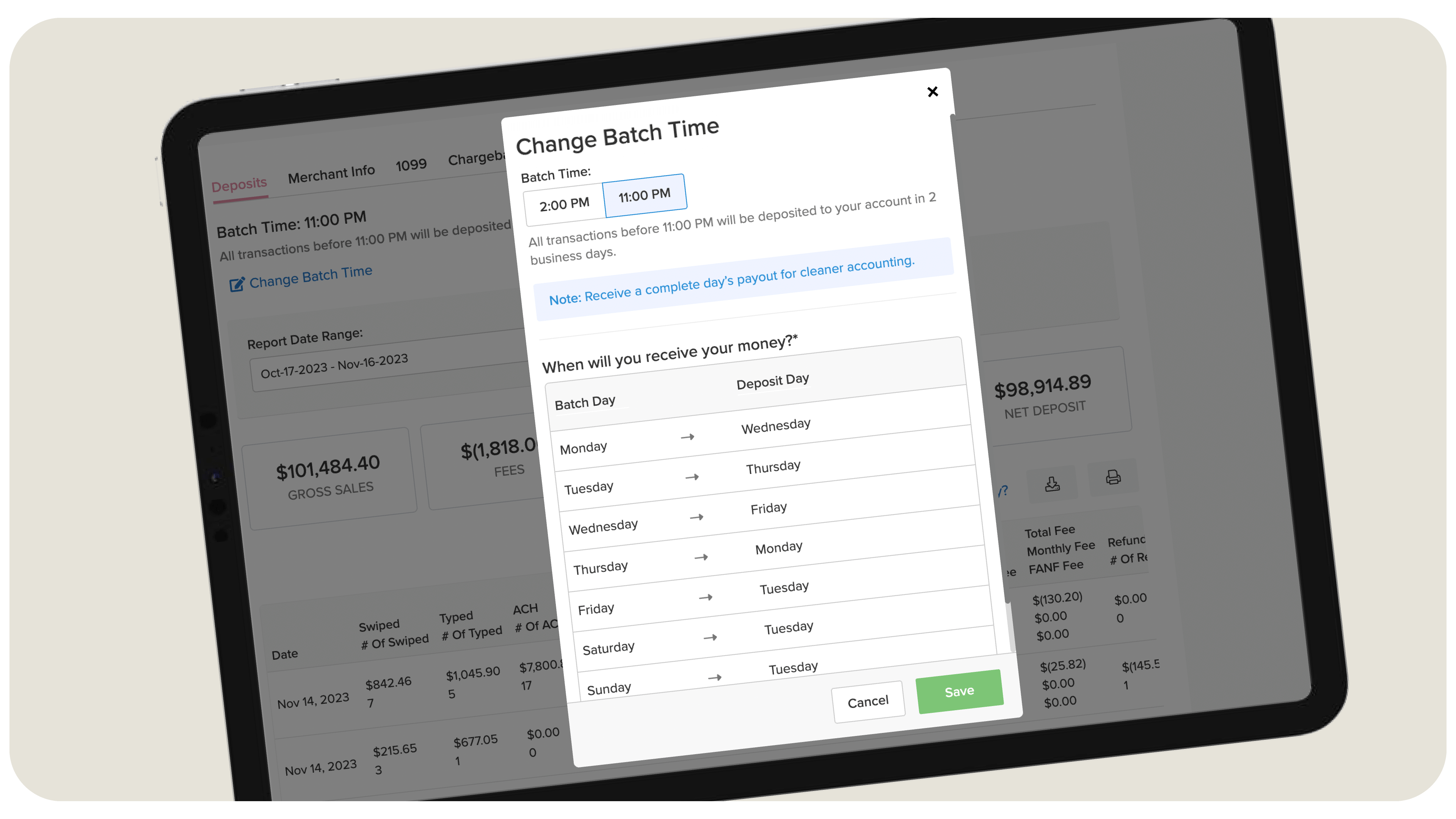 Batch Time Changes